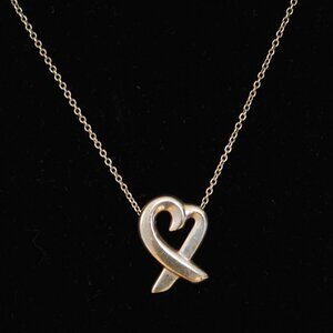 Tiffany Paloma Picasso Sterling SIlver Loving Heart Necklace - 925 + Signed